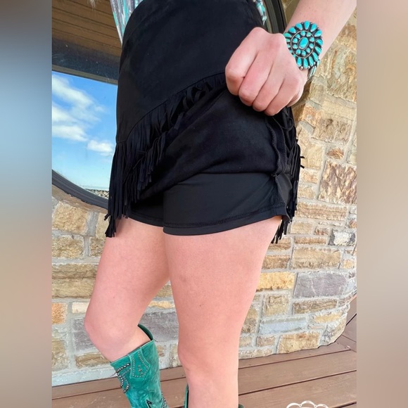 Fort Worth Fringe Skirt - Black - Picture 4 of 7